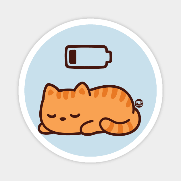 LOW BATTERY CAT Magnet by toddgoldmanart